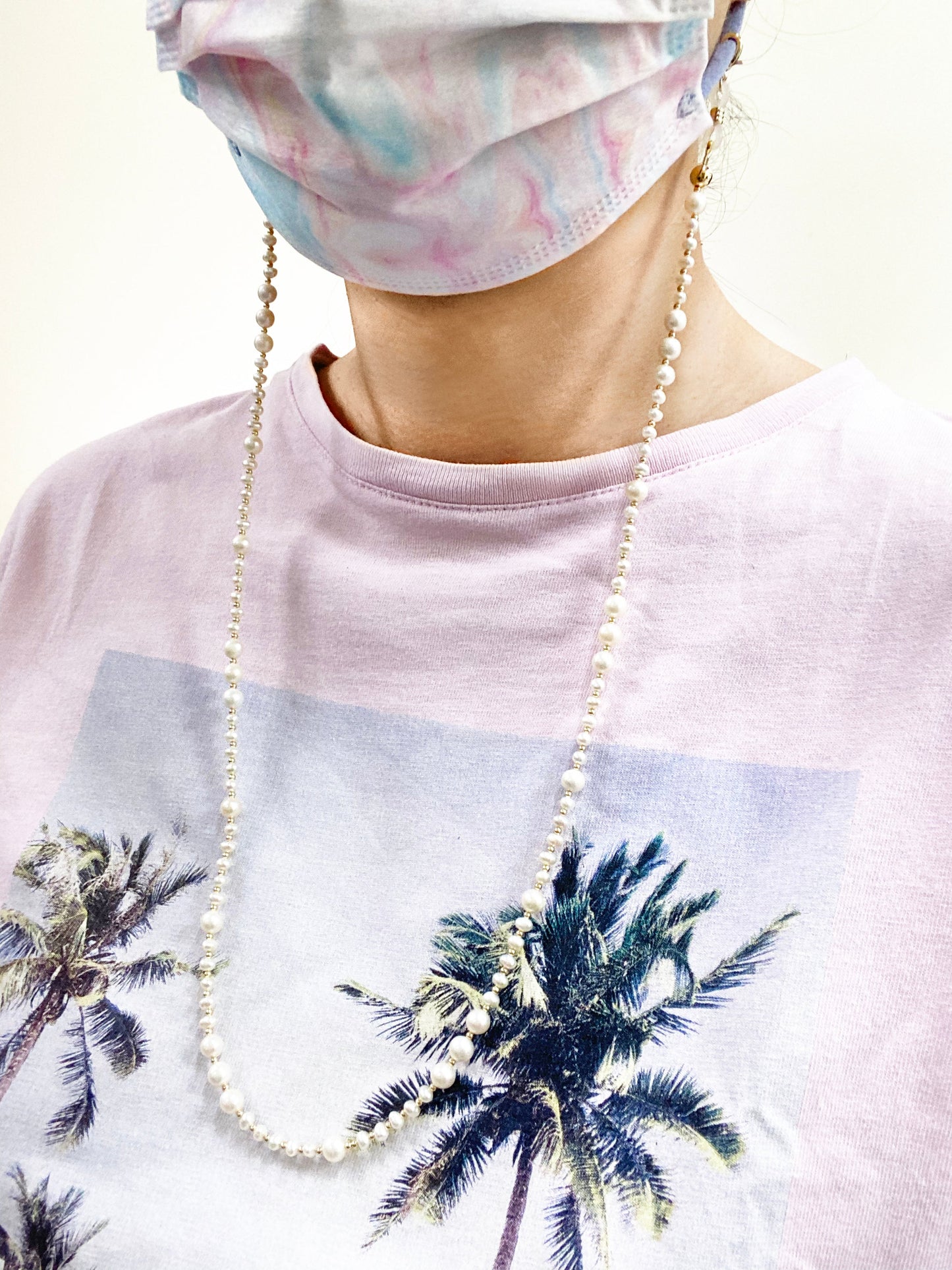 Removable Freshwater Pearls Face Mask Chain/Glasses Chain EA003 - FARRA