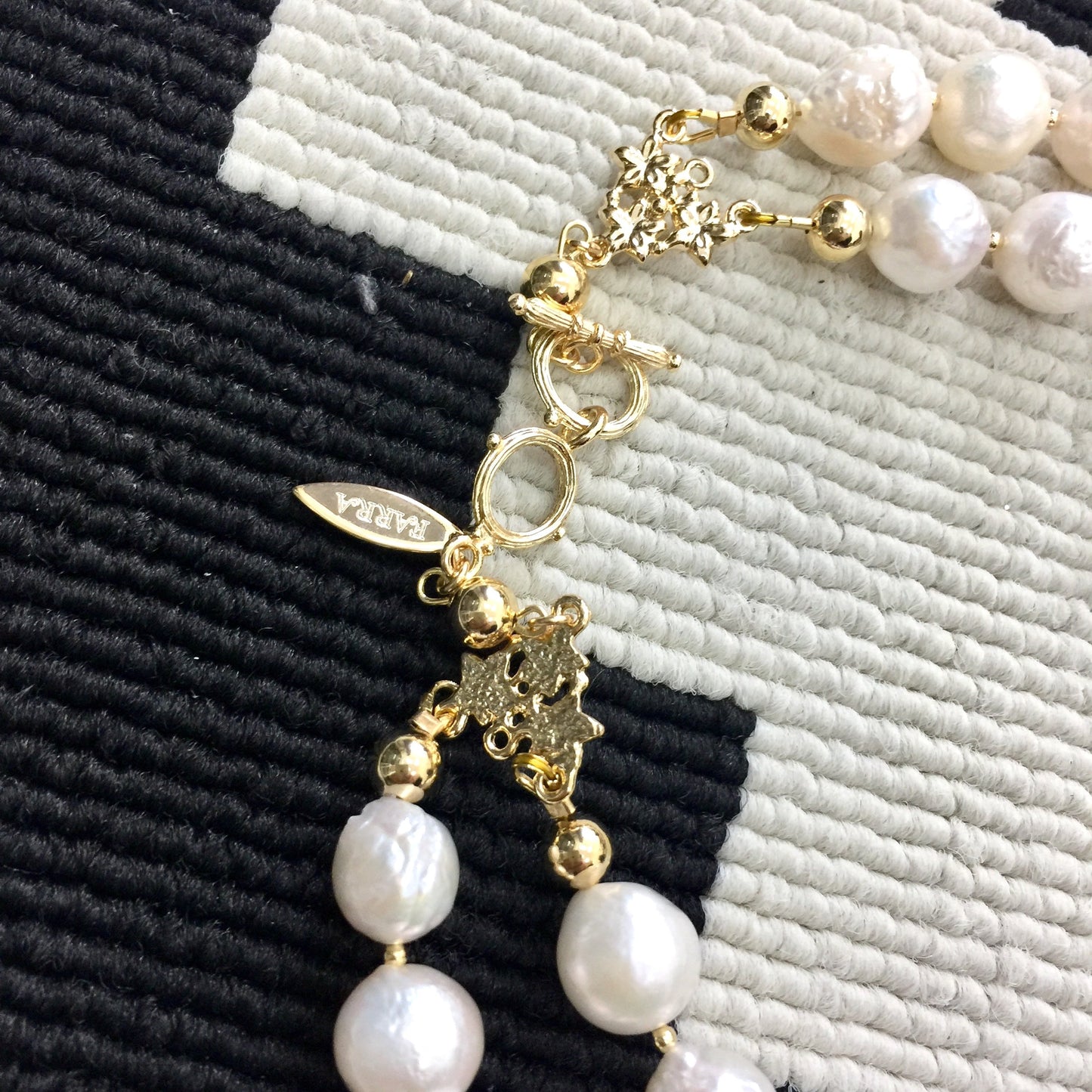 Irregular double layers white Freshwater pearls necklace IN013 - FARRA