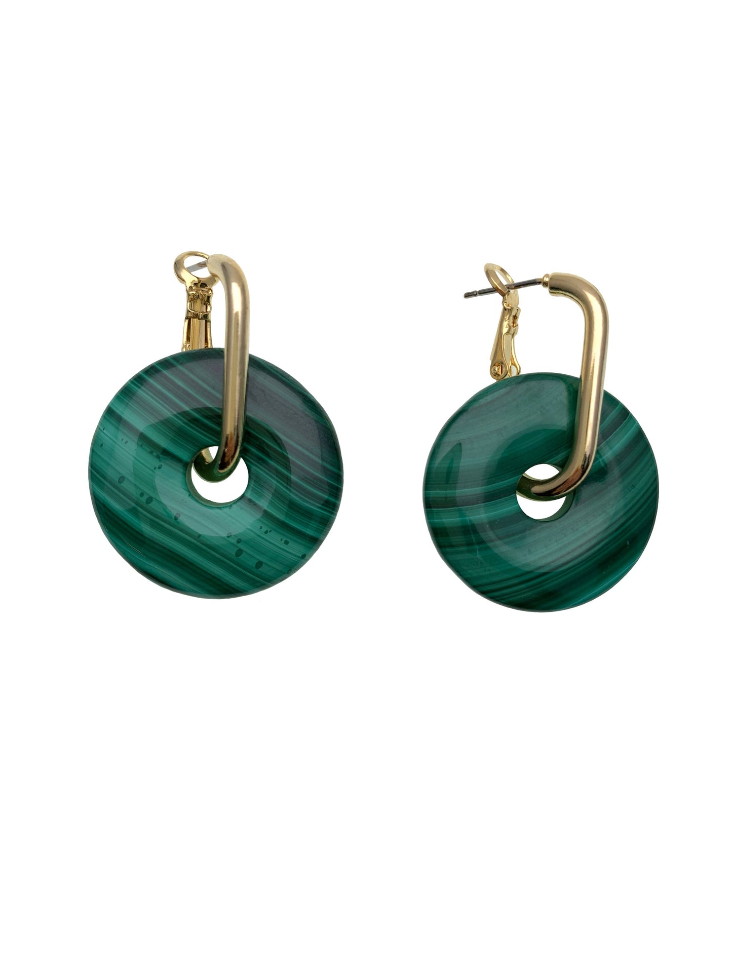 Donut Shaped Malachite Modern Earrings EE001 - FARRA