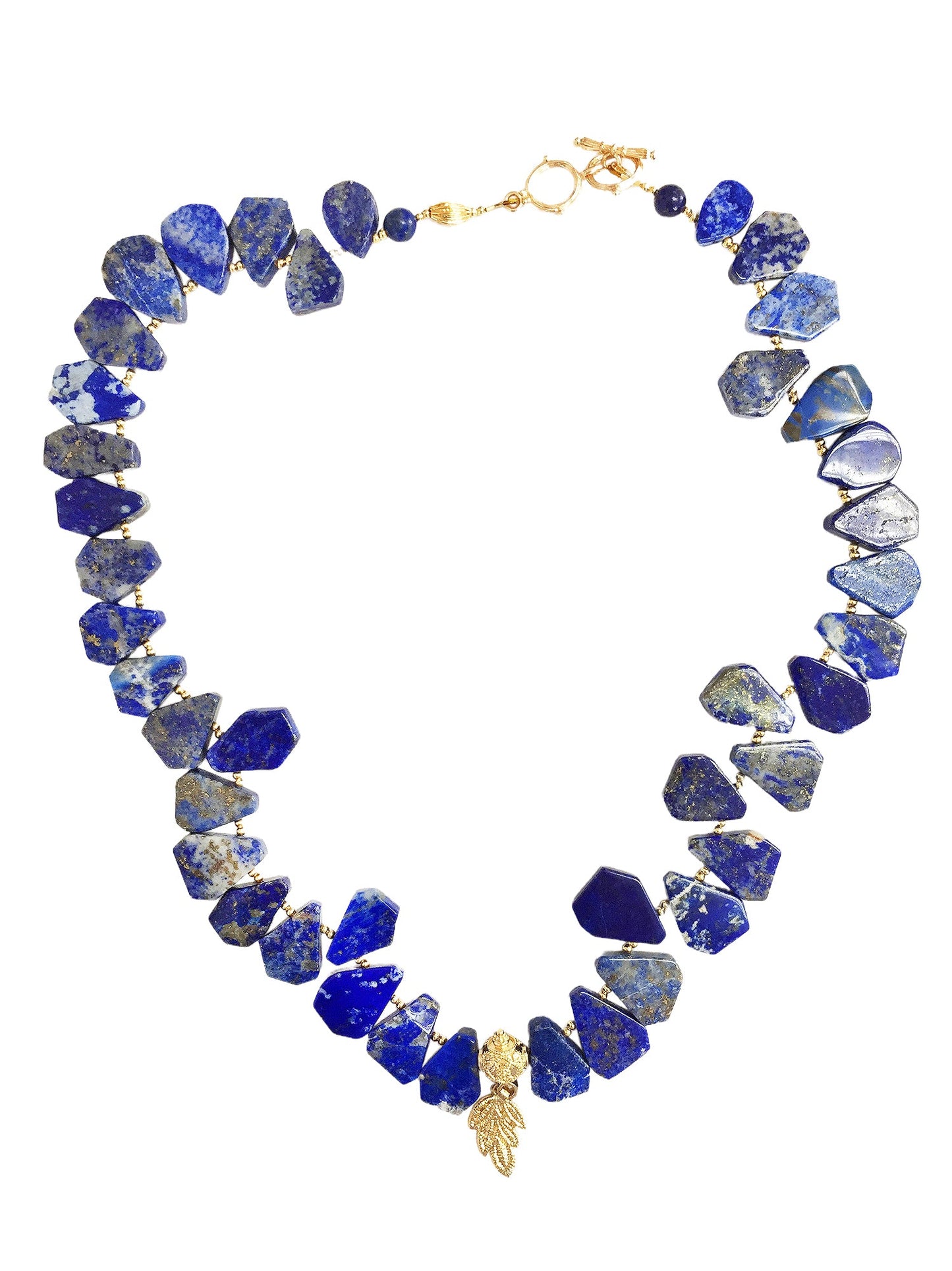 Teardrop With Leaf Pendant Lapis Lazuli Necklace MN038