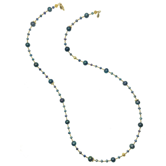 Versatile Black Freshwater Pearls Glasses Chain EC011 - FARRA