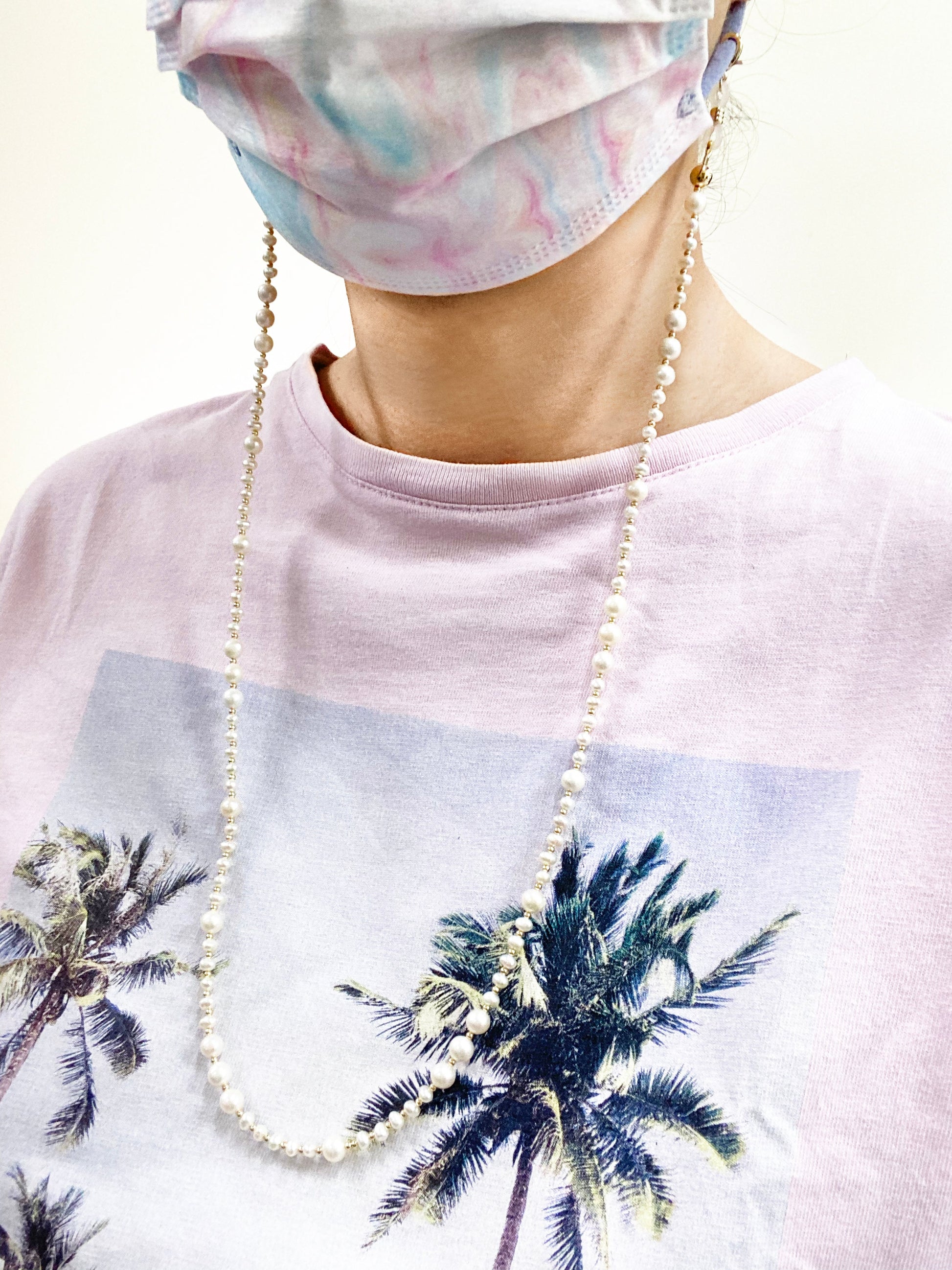 Removable Freshwater Pearls Face Mask Chain/Glasses Chain EA003 - FARRA