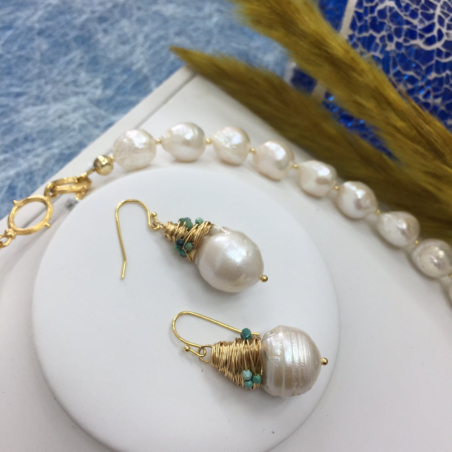 Freshwater Pearls Handcrafted Drop Earrings AE022 - FARRA