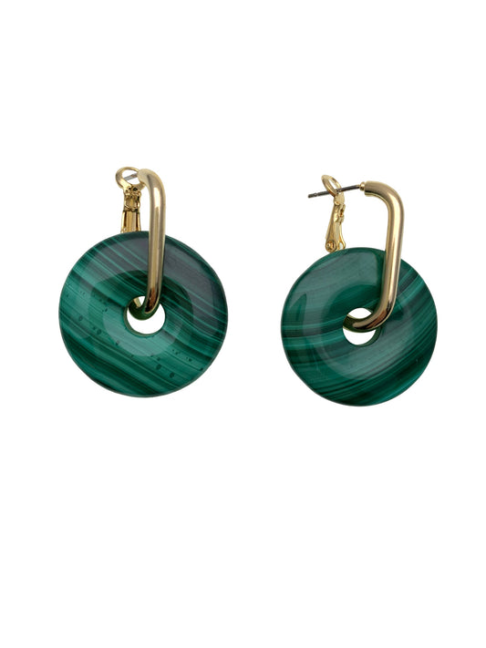 Donut Shaped Malachite Modern Earrings EE001 - FARRA